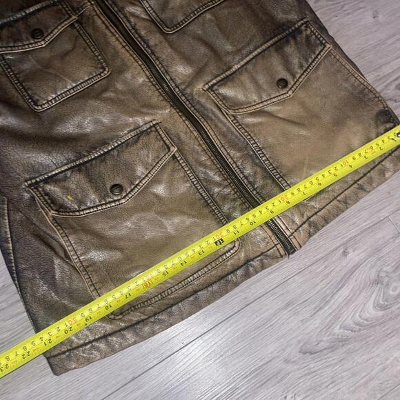 Levi's Men's Faux Leather Sherpa Lined Jacket Size Medium Faded Great Condtion - Picture 8 of 9